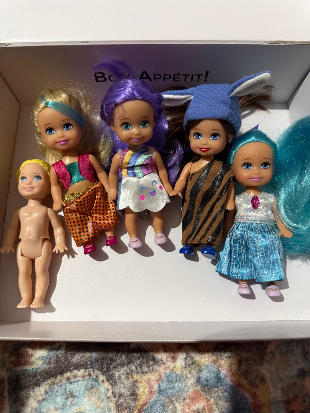 Mini Barbie Fashion Doll kid Set with Blue, Purple, Teal & Blonde Hair